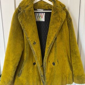 Versace Yellow Teddy Faux Fur Coat